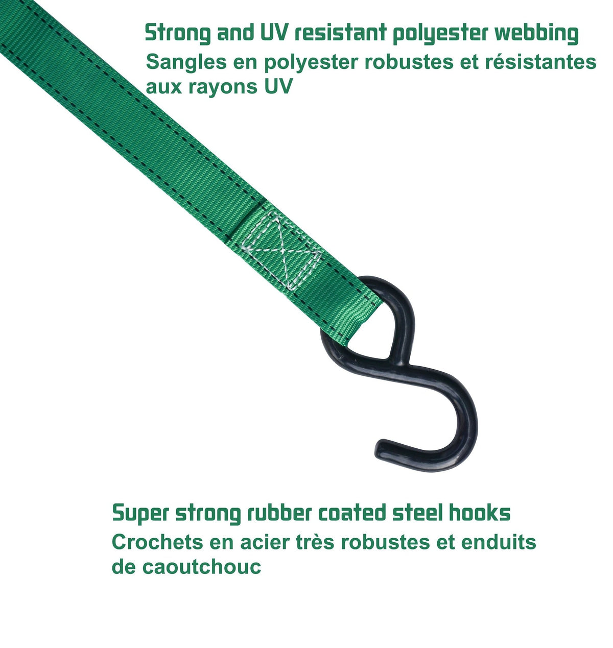 1,500-lb Padded Ratchet Tie Down Straps, Weatherproof, 1-in x 6-ft, 2-pk