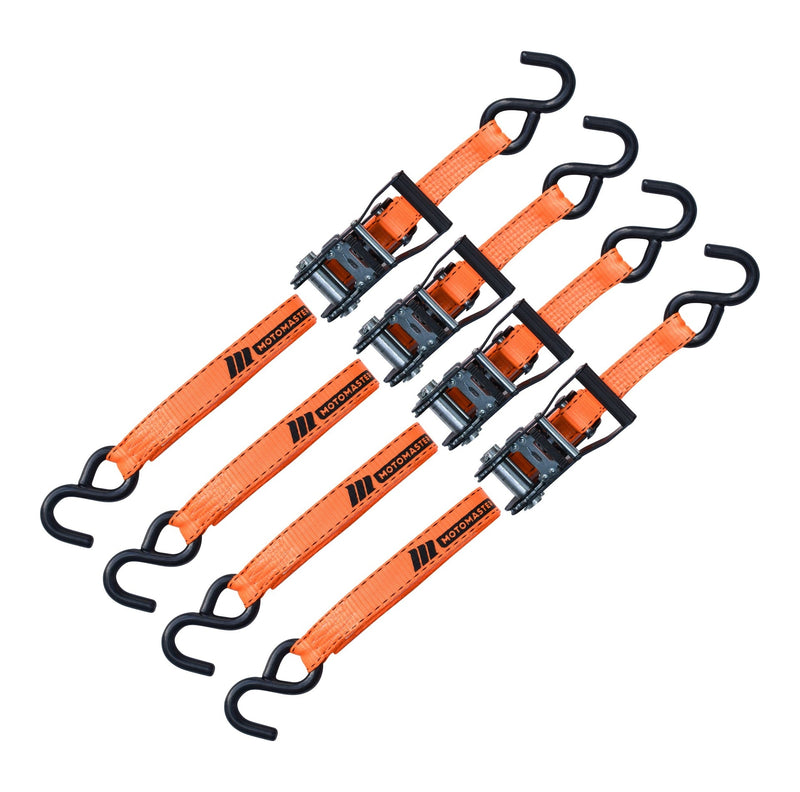3,000-lb Heavy Duty Ratchet Tie Down Strap, Non-Padded, 1-in x 10-ft, 4-pk A540
