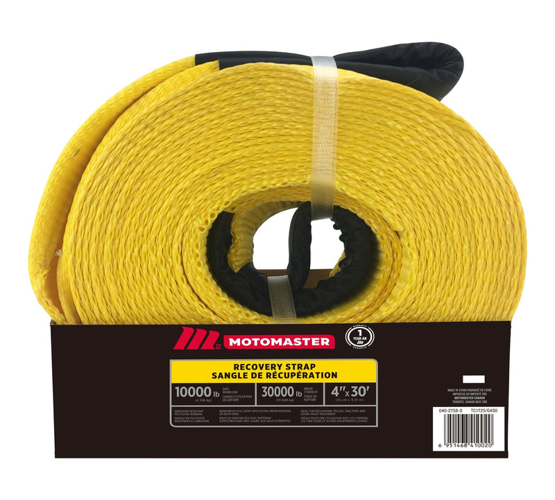 30,000-lb Recovery Strap with Loop Ends, Commercial Grade, 4-in x 30-ft X9084
