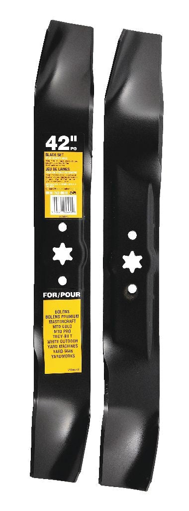 3-in-1, 2-Blade Replacement Set for 42-in Lawn Tractor Cutting Decks, Black A4878