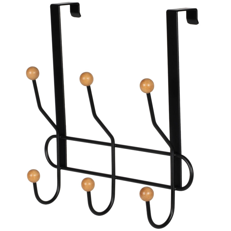 11.2" Over The Door Metal 3 Hook, Black D6904