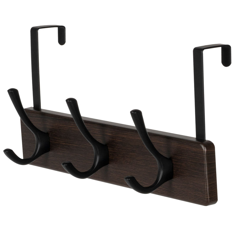 13.3" Traditional Wall 3 Hook Rack, Brown O3344