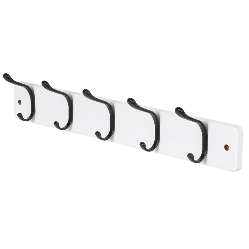 21.6" Modern Wall 5 Hook Rack, White D9358