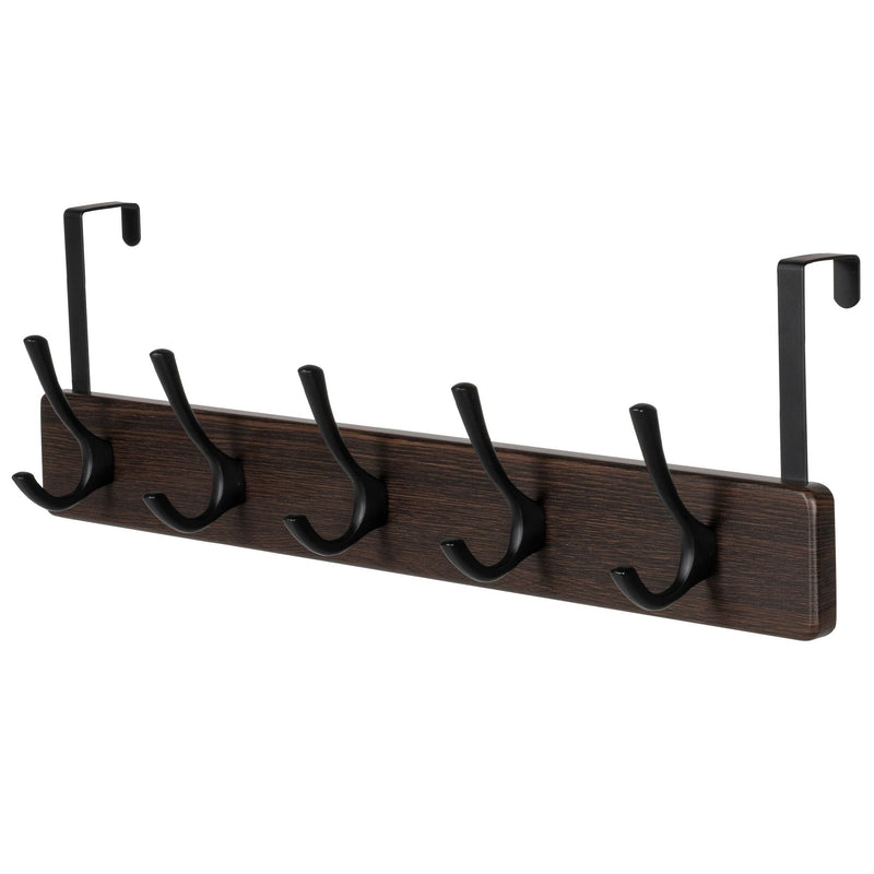 21.6" Traditional Wall 5 Hook Rack, Brown E3223