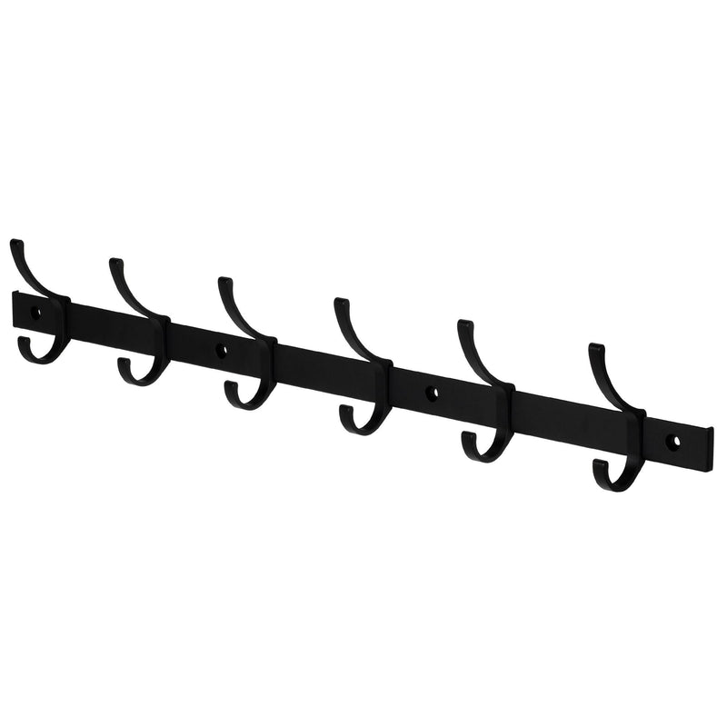 26.4" Aluminum Wall 6 Hook, Black N6296