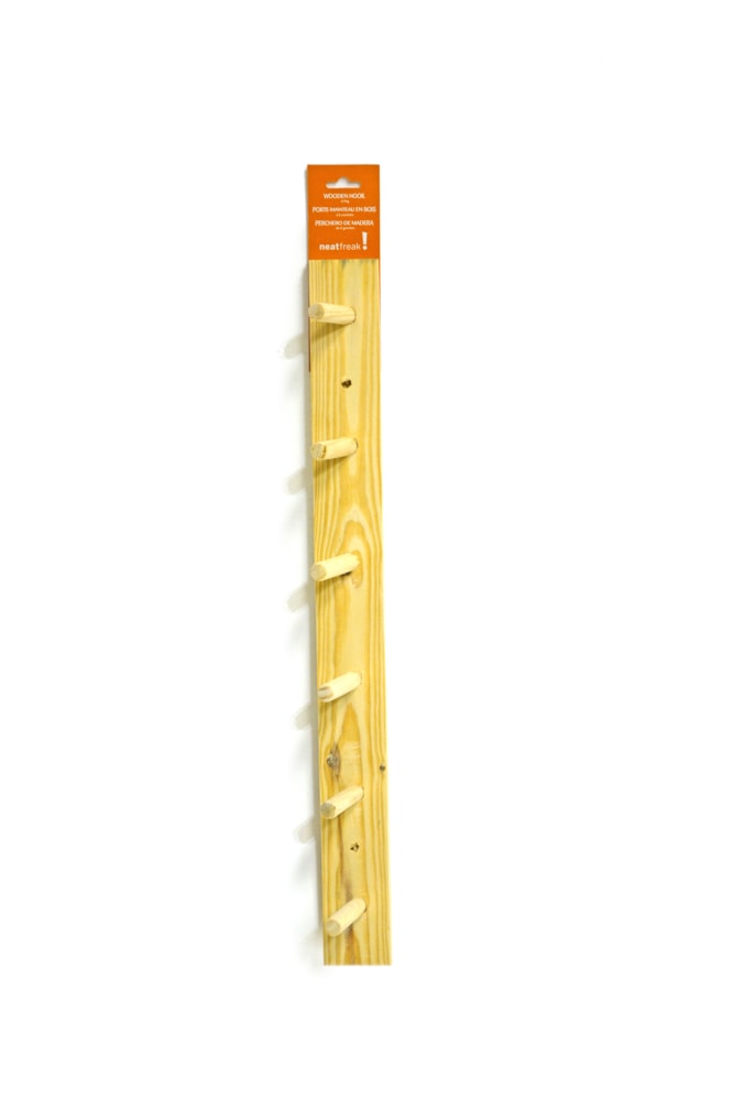 Wooden 6-Peg Hook, Natural, 24-in Y0996