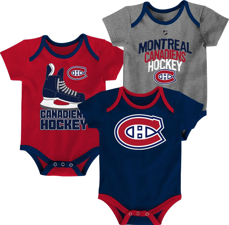 Infant/Baby Bodysuit Onesie, Red/Blue/Grey, 3-pk X8405