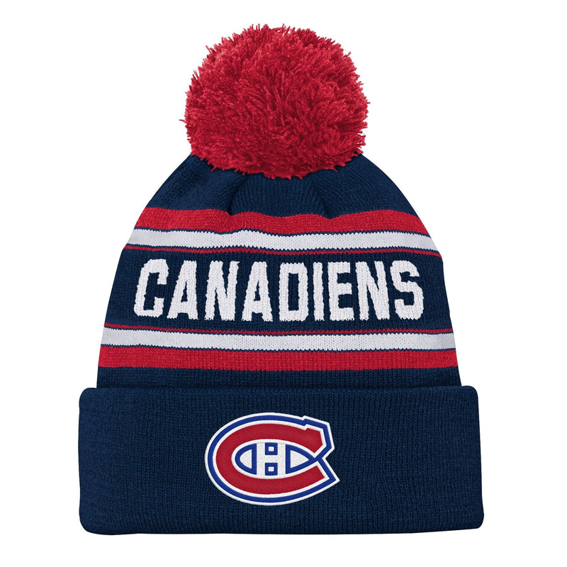 Jacquard Cuffed Knit Pom Toque, Youth F1292