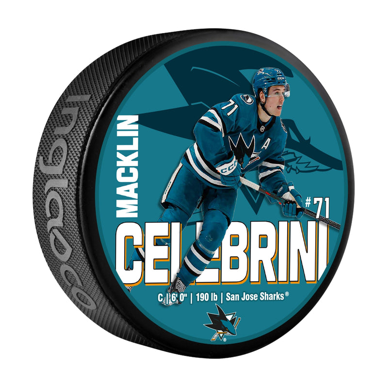 San Jose Sharks Macklin Celebrini Hockey Puck, 6-oz C6551