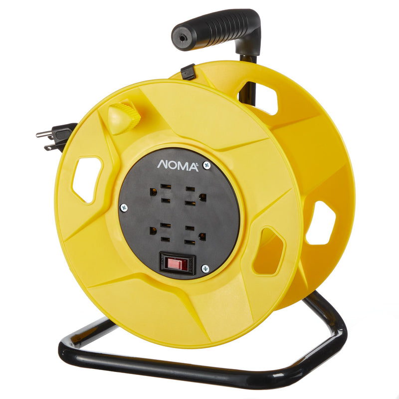 100-ft Extension Cord Storage Reel with 4 Grounded Outlets and Circuit Breaker L6964