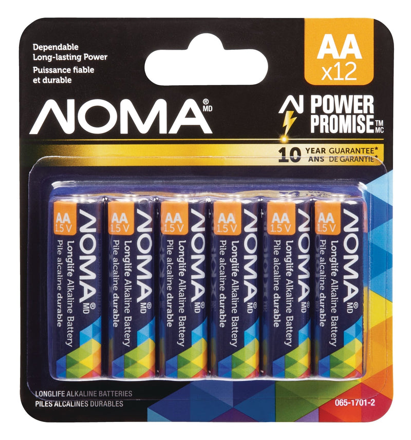 12-pk AA Alkaline Batteries, Long Lasting, All Purpose Y4295
