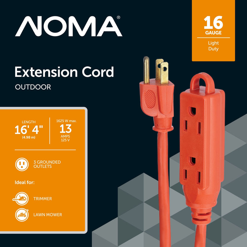 16-ft 5-in 16/3 Outdoor Extension Cord with 3 Grounded Outlets T2872