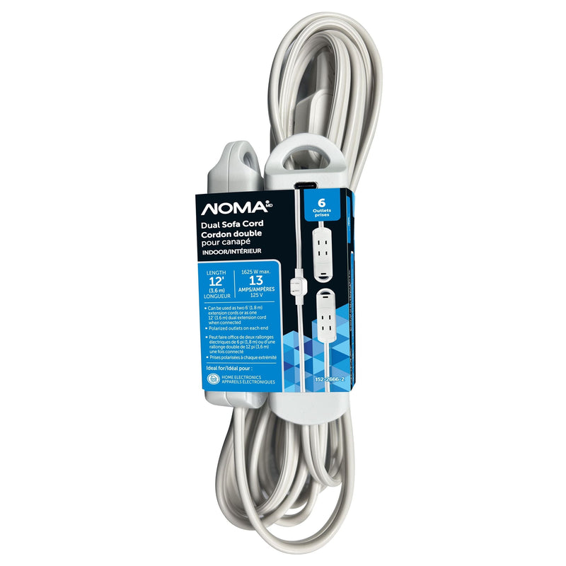 6-ft 13A 6-Outlet/1-USB-C White Indoor Twin Extension Cord J8631