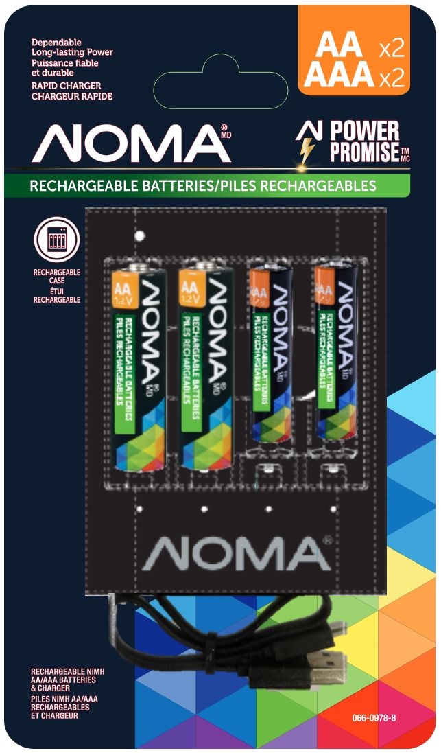 AA+AAA Ni-MH Rechargeable Batteries and Charger, 2-pk Z6779
