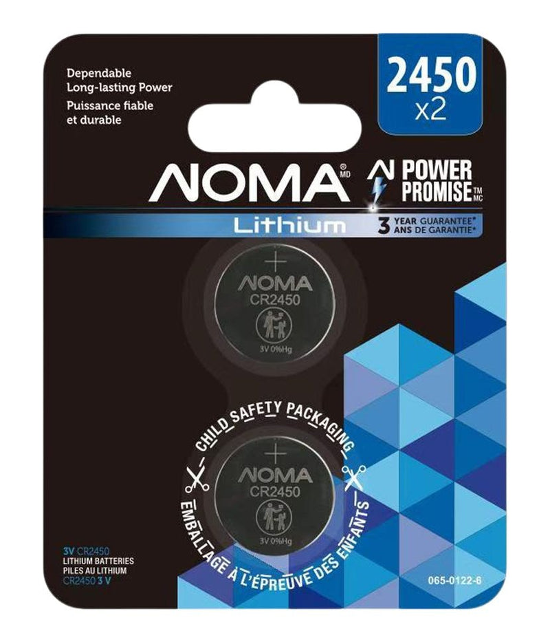 CR2450 Lithium Battery, Long-Lasting Power, 2-pc W1651