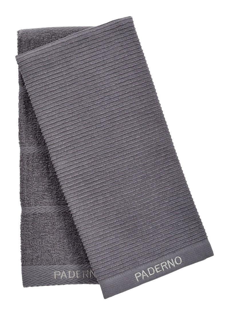 All-Purpose Ribbed Cotton Terry Kitchen Towels, Charcoal, 2-pk Q0426