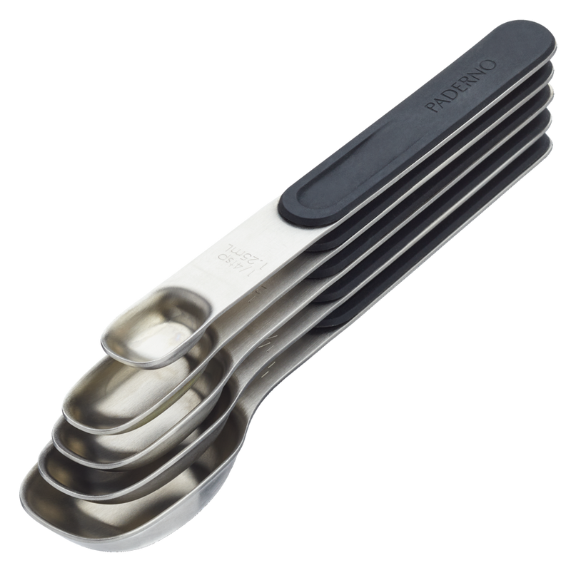 Stainless Steel Measuring Spoons Set with Magnetic Handle, 5-pc D1637