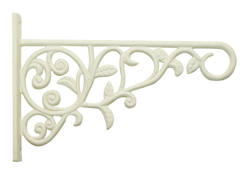 Decorative Wall Steel Plant Scroll Hook/Bracket For Hanging Basket Planters, White S3226