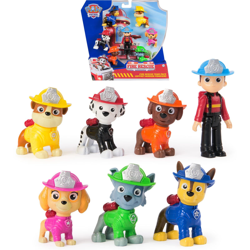 Fire Rescue Team Pack Playset with 7 Collectible Figures, Ages 3+ M9350