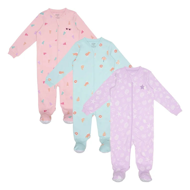 Pekkle Infant Organic Cotton Sleeper, 3-pack C0200