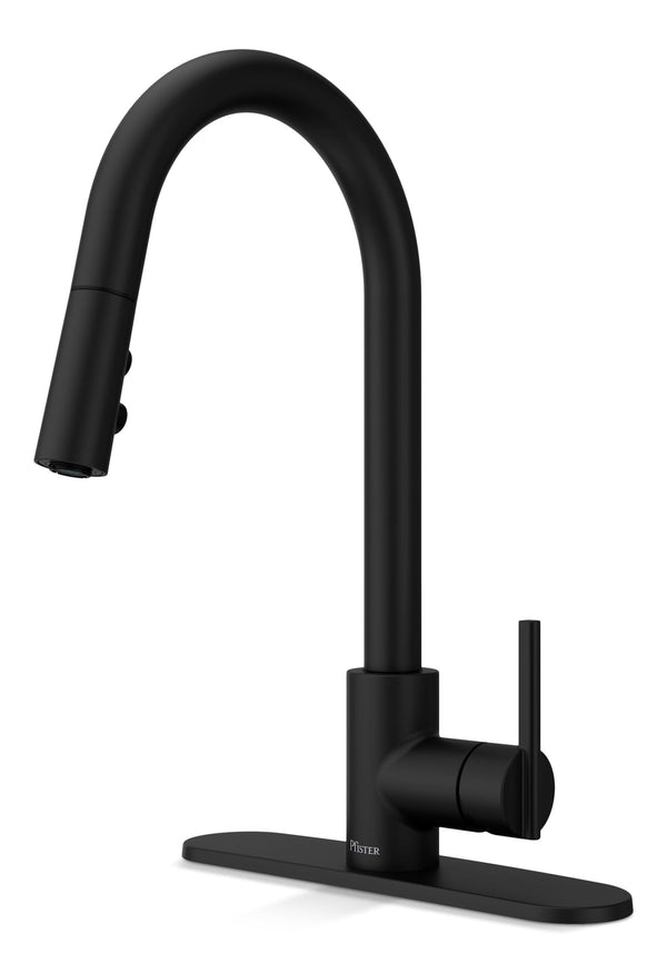 Modern Pull-Down Kitchen Faucet, Matte Black D2549