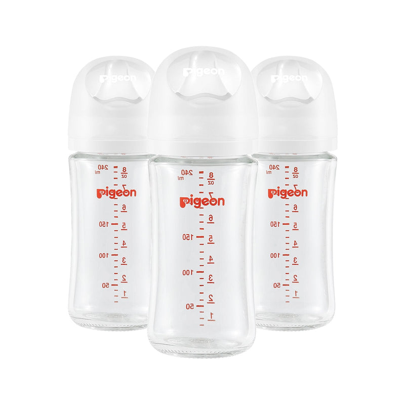 Glass Bottle with Silicone Nipple (M), 8-oz, 3 Months+, 3-pk Y9210