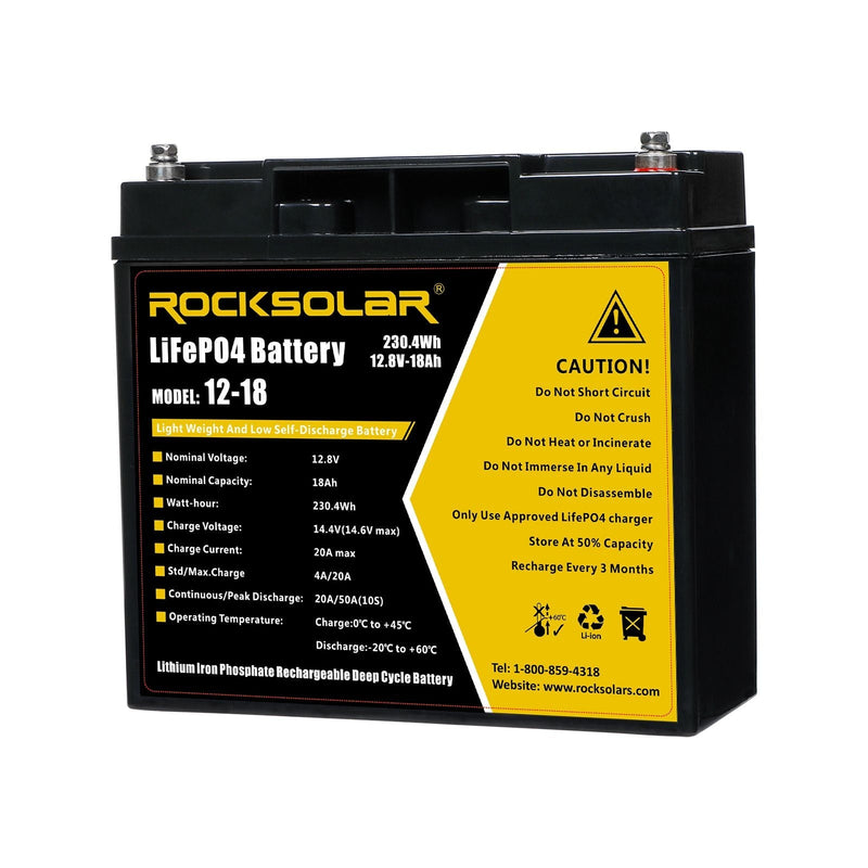 12V 18Ah Deep Cycle Lithium (LiFePO4) Battery R8019