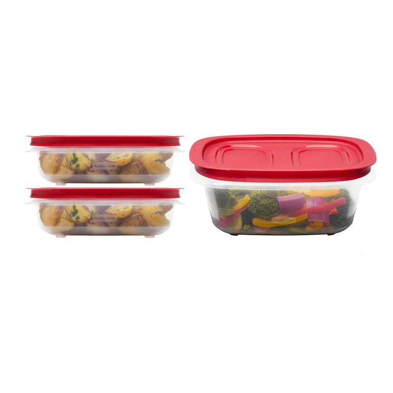 3.57-Cup (2) and 5.26-Cup EasyStore Rectangle Food Storage Containers with Lids, 3 Pack H492