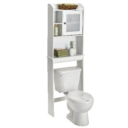 Caraway 1-Door Over-The-Toilet Spacesaver Bathroom Storage Shelf/Cabinet, Soft White O7611