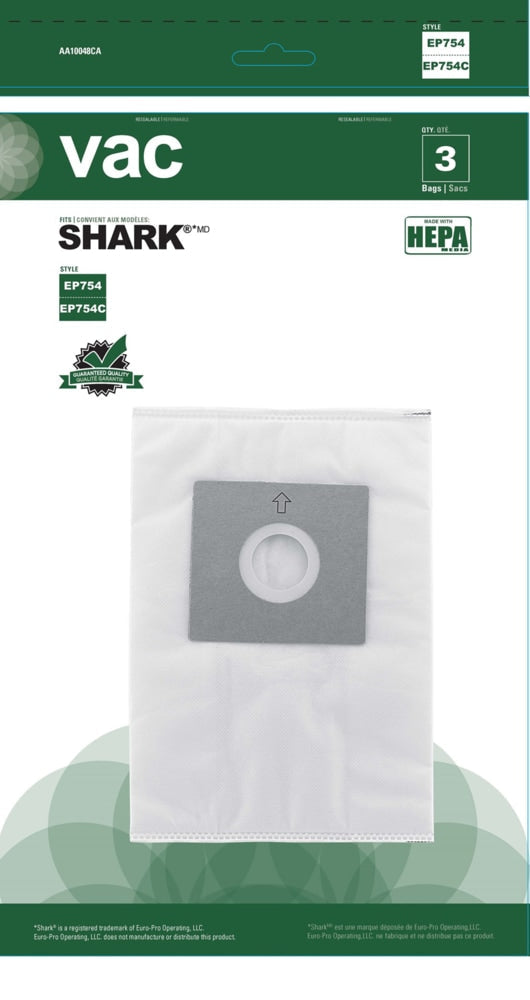 HEPA Replacement Vacuum Cleaner Bags, Style EP754C, 3-pk R9543