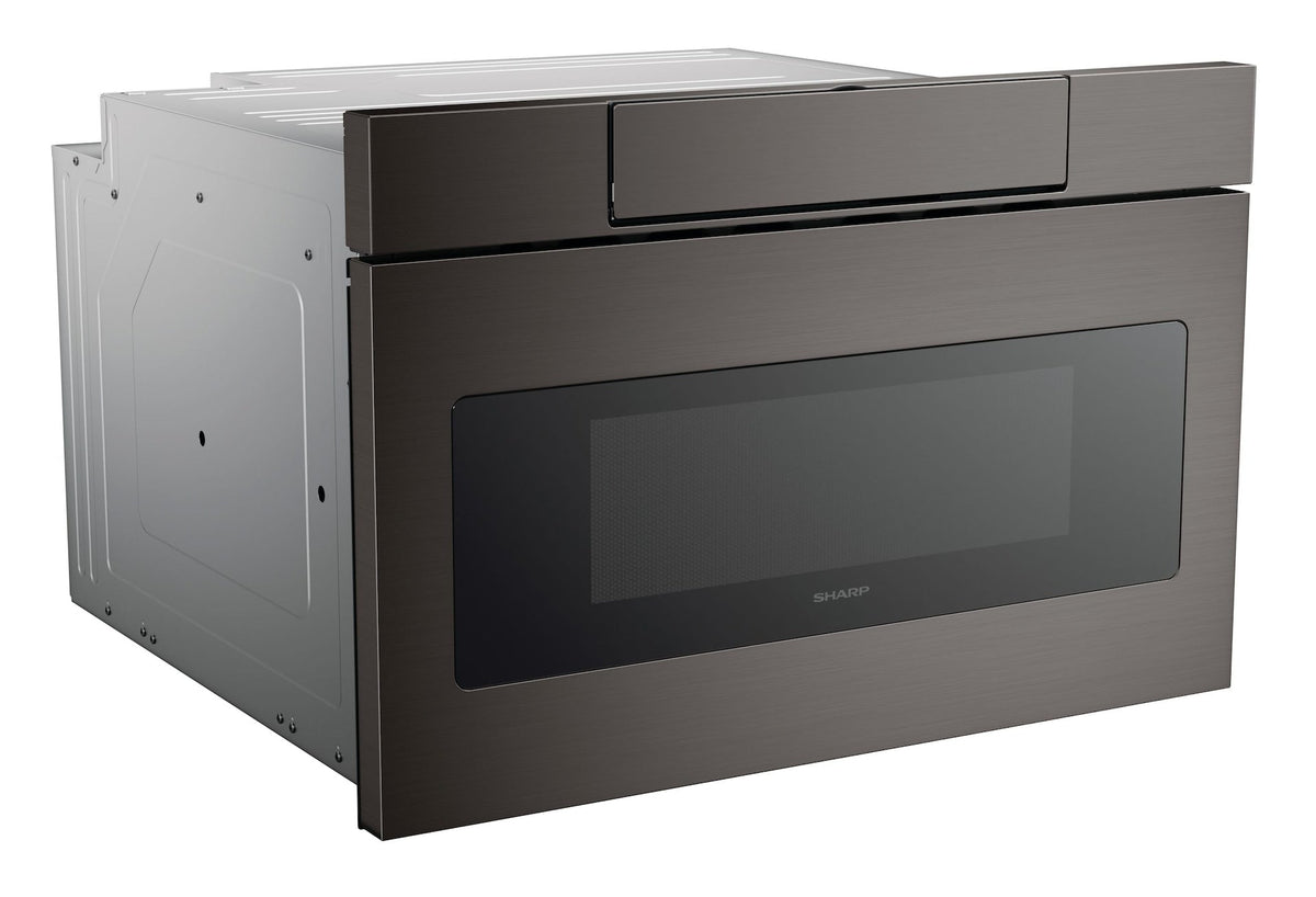 Black Stainless Steel Microwave Drawer Oven, 24-in