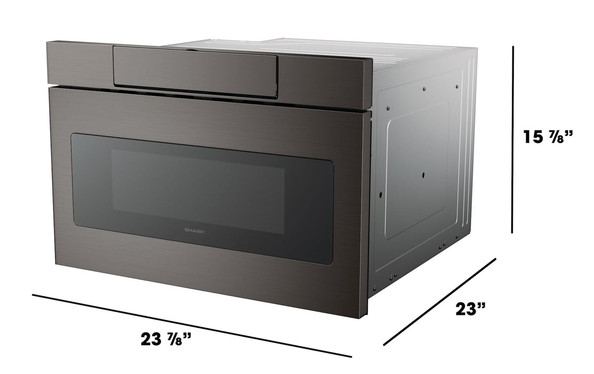 Black Stainless Steel Microwave Drawer Oven, 24-in