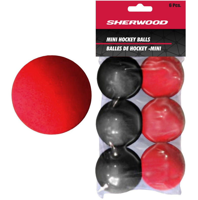 Mini Foam Street Hockey Balls, Red & Black, 6-pk I8723