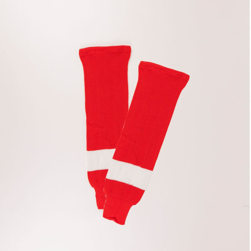 Knit Hockey Socks, Red/White, Assorted Sizes F1435
