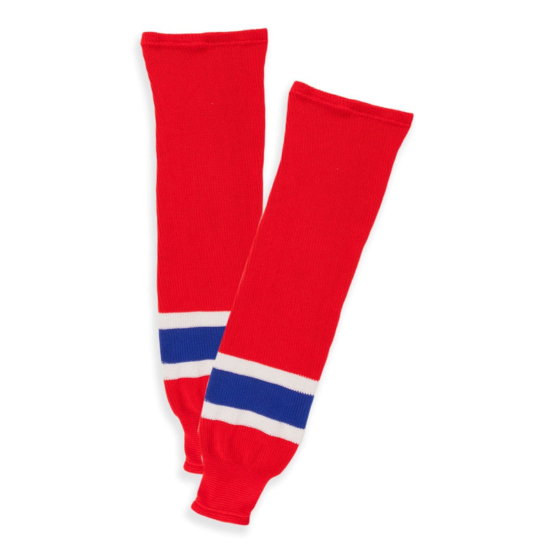 Knit Hockey Socks, Red/Navy/White, Assorted Sizes Z4691