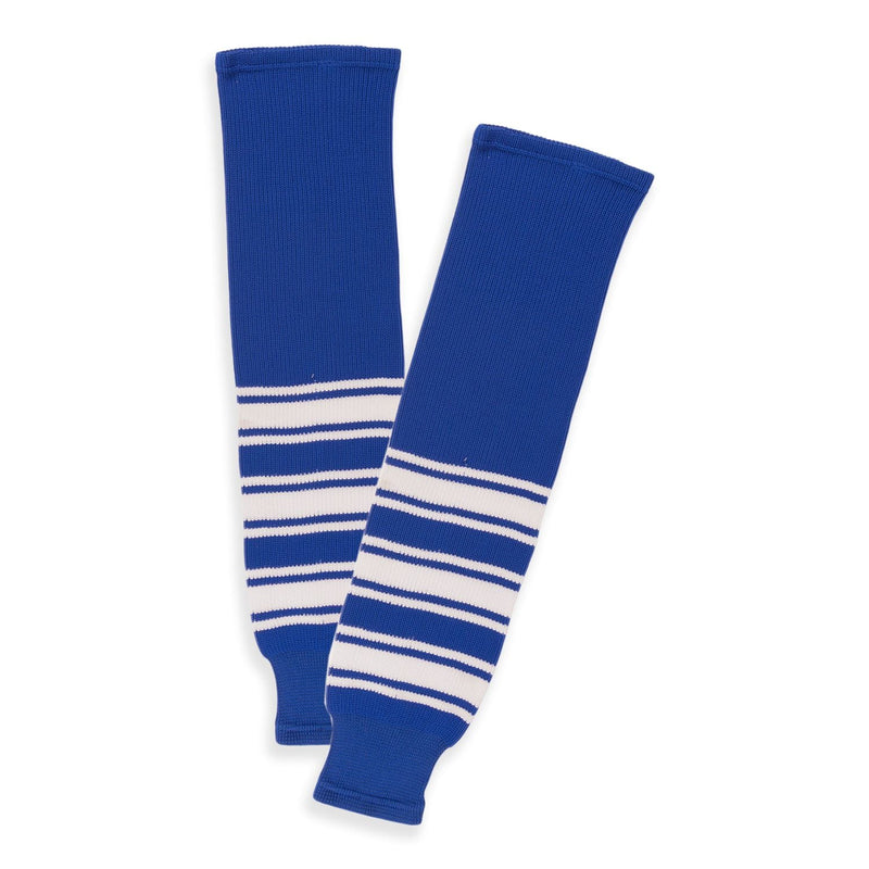 Knit Hockey Socks, Blue/White, Assorted Sizes D3218