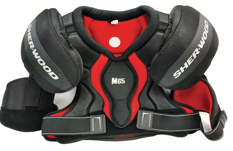 Rekker M65 Hockey Shoulder Pads, Junior, Black/Red, Assorted Sizes I9822