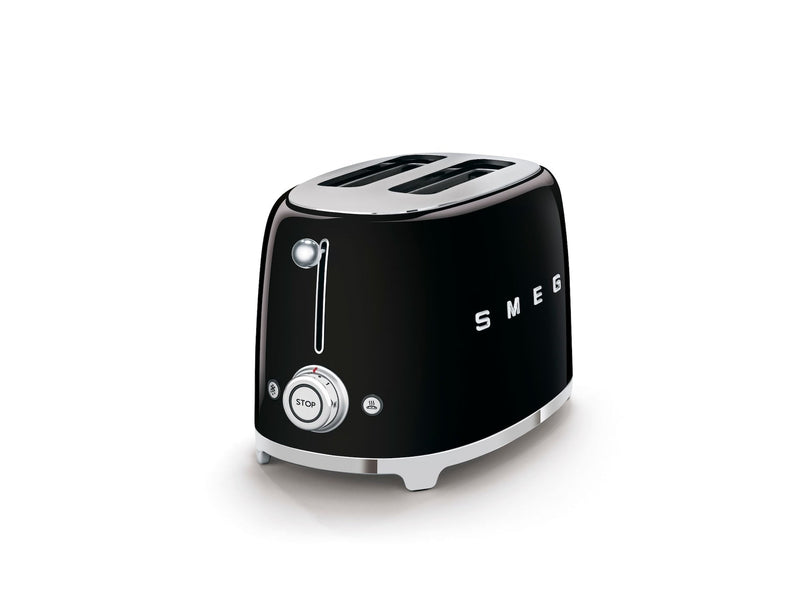 50's Retro Style Wide Slot Pop Up Electric Toaster with 6 Settings, 2-Slice, Black P9683