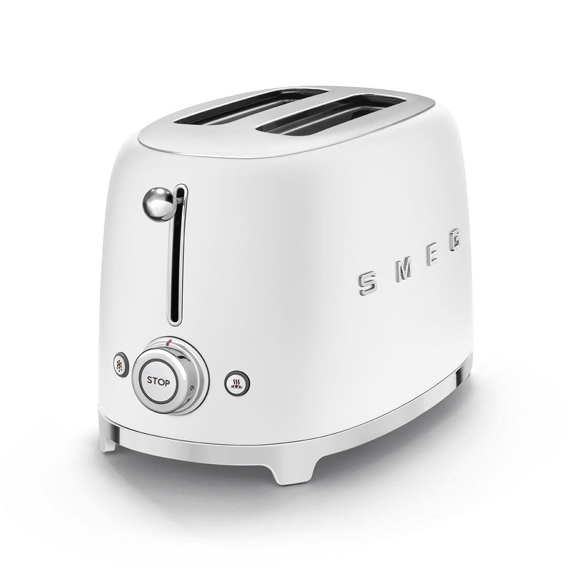 50's Retro Style Wide Slot Pop Up Electric Toaster with 6 Settings, 2-Slice, Matte White Z2580
