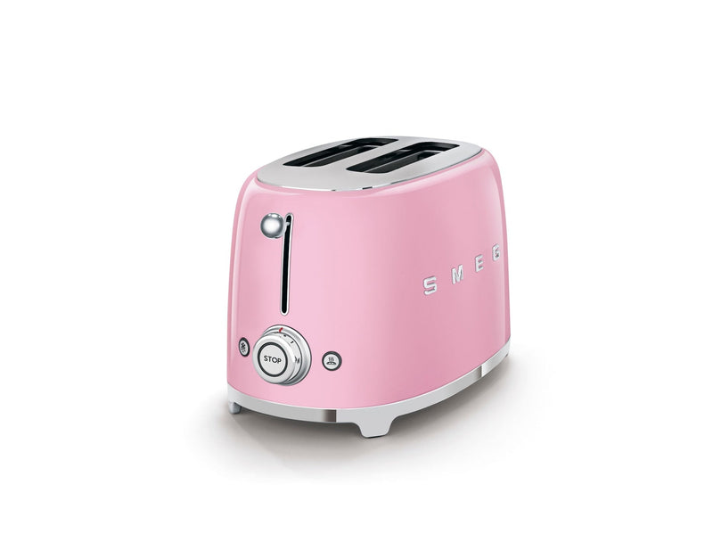 50's Retro Style Wide Slot Pop Up Electric Toaster with 6 Settings, 2-Slice, Pink M6474