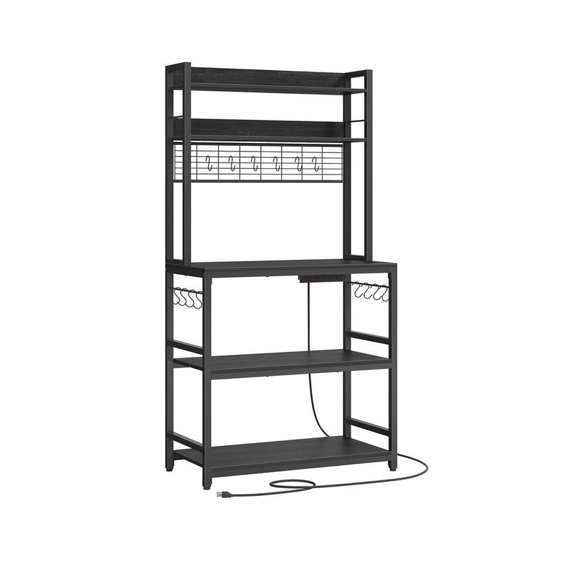 Home Charcoal Grey Baker's Rack with 4 AC Outlets F1661