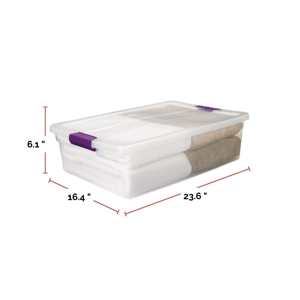 ClearView Storage Box with Latched Lid, 30-L