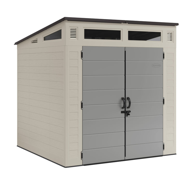 Modernist 7x7-ft Vanilla/Dove Grey Storage Shed O308