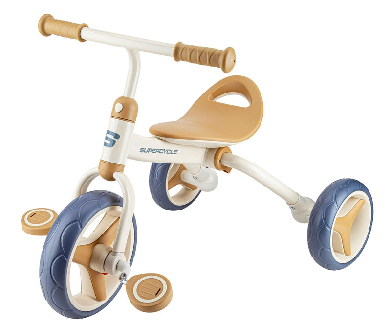 2-in-1 Toddlers & Kids' Tricycle with Detachable Pedals, 8-in, Beige L3243