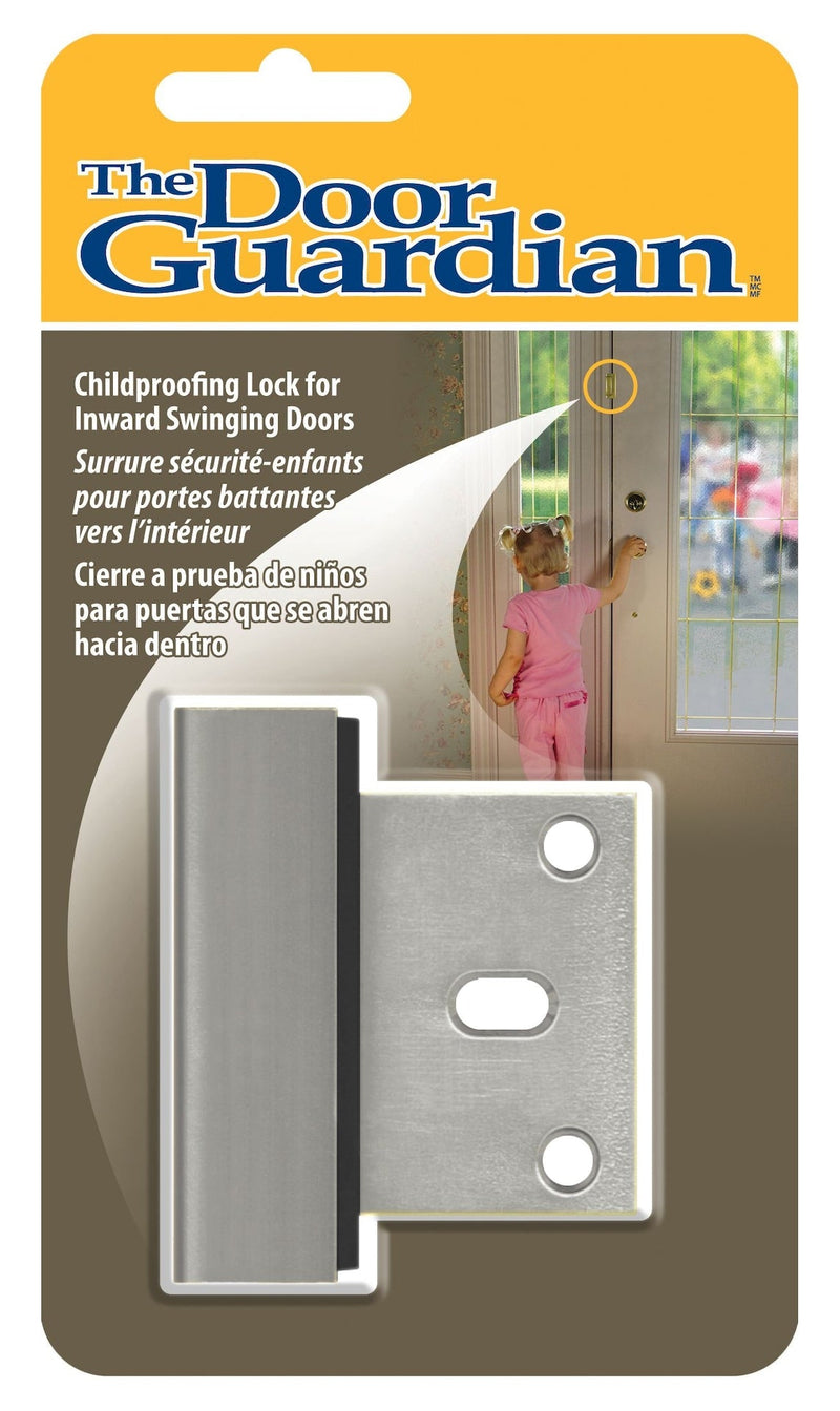 Child Proof Lock for Inwards Swinging Door, Satin Chrome H9112