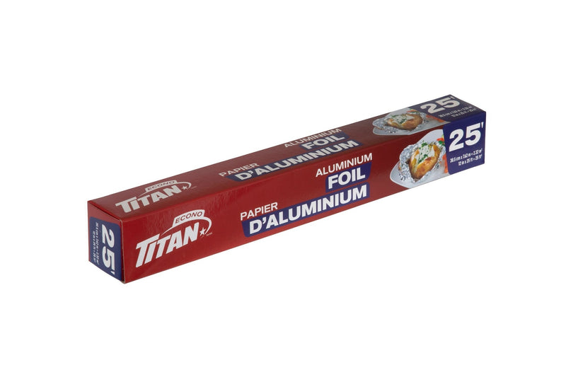Aluminum Foil, 12-in x 25-ft, Kitchen Foil for Cooking/Baking & Grilling K0744