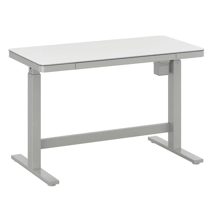 Tresanti Tessa 119.4 cm (47 in.) Adjustable Height Desk with LED Lighting, White R1930
