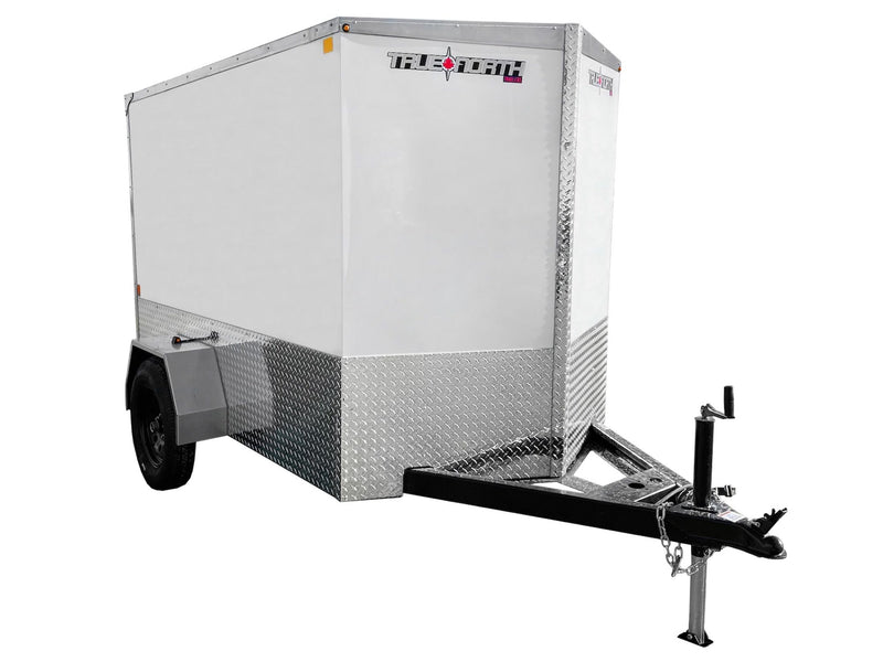 5 x 8-ft Enclosed Trailer with Ramp Door, White A4502