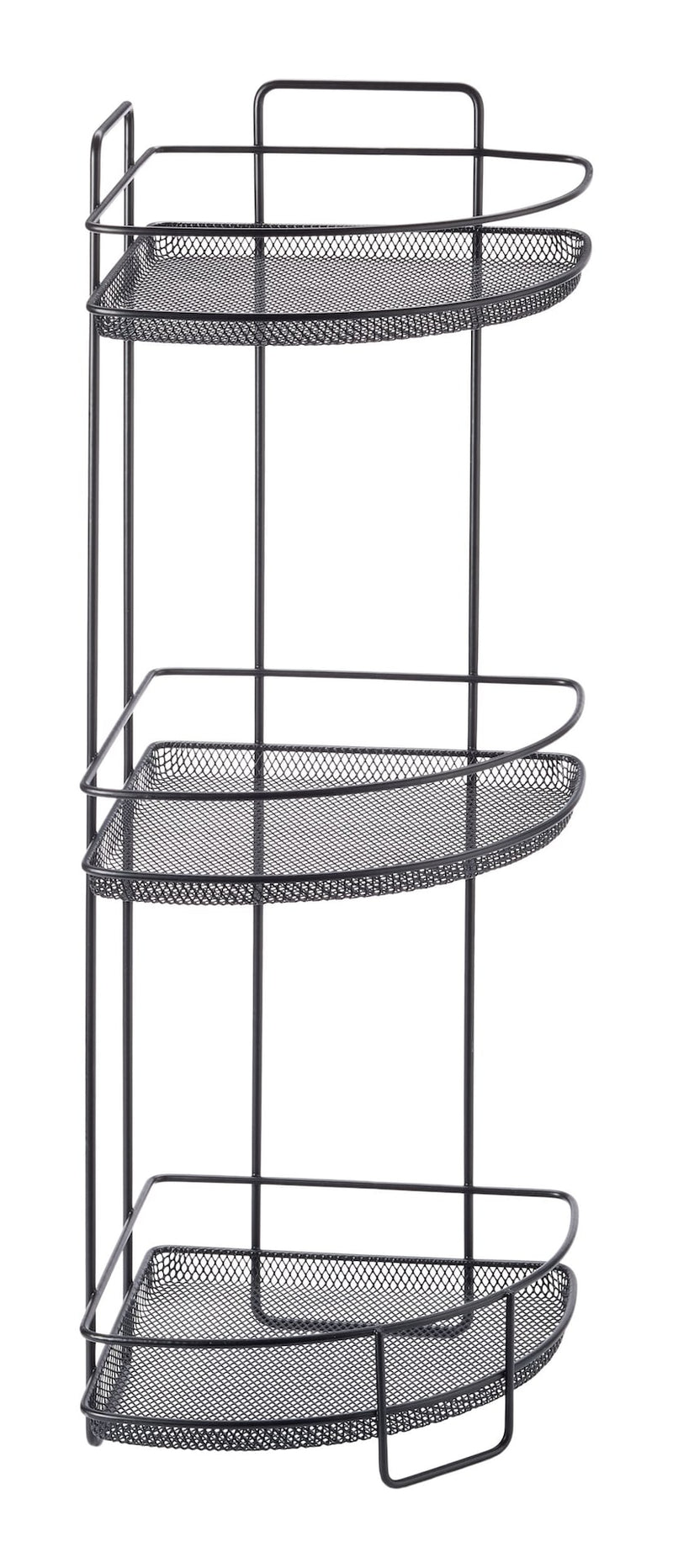 3-Tier Perforated Corner Storage Rack, Black O0349
