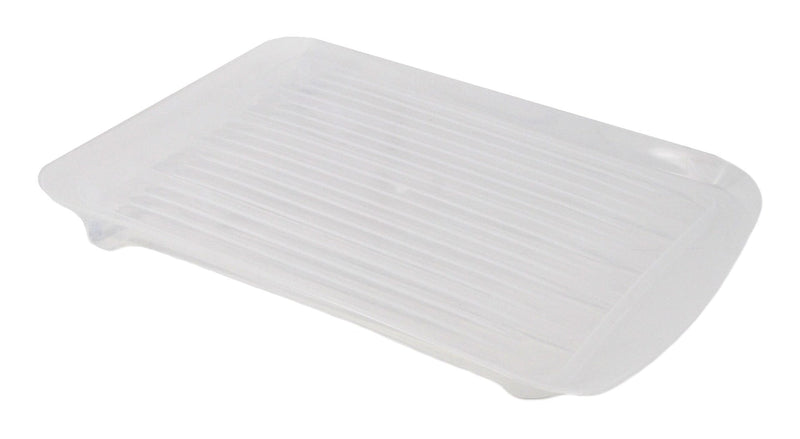 Anti-Microbial Plastic Drainboard Tray For Kitchen Dish Drying Rack, Clear Q6048